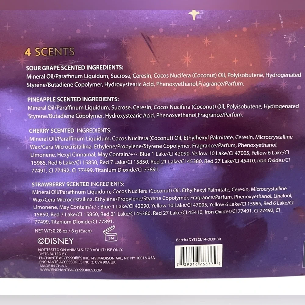 💚🌼NEW Disney Villains Lip Care Set - Purple, Yellow, Red, Blue